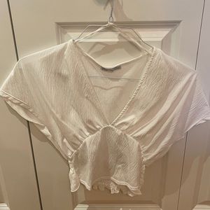 Zara white V-Neck Top